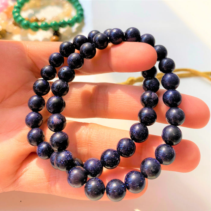 Blue Goldstone Bracelet (Uplifting, Protection, Ambition)