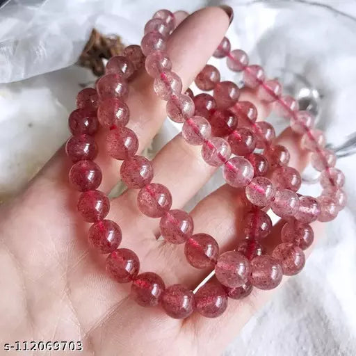 Strawberry Quartz Bracelet (Gratitude, Universal love, Harmony)
