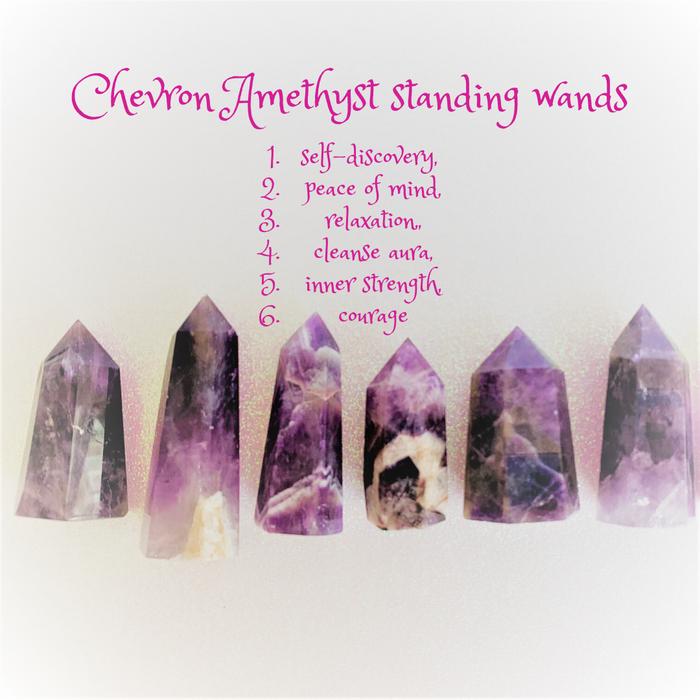 Amethyst Chevron Standing Tower (Self-Discovery, Peace of Mind, Relaxation)
