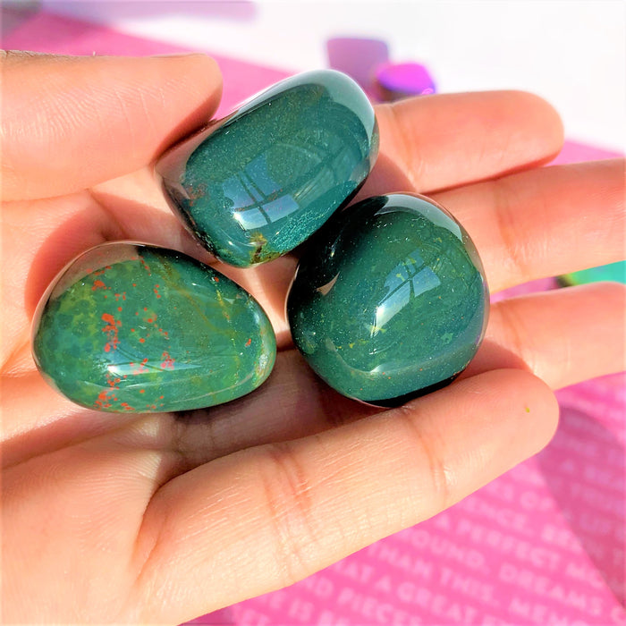 Bloodstone Pocket Stone (I am Guided By My Inner Strength)