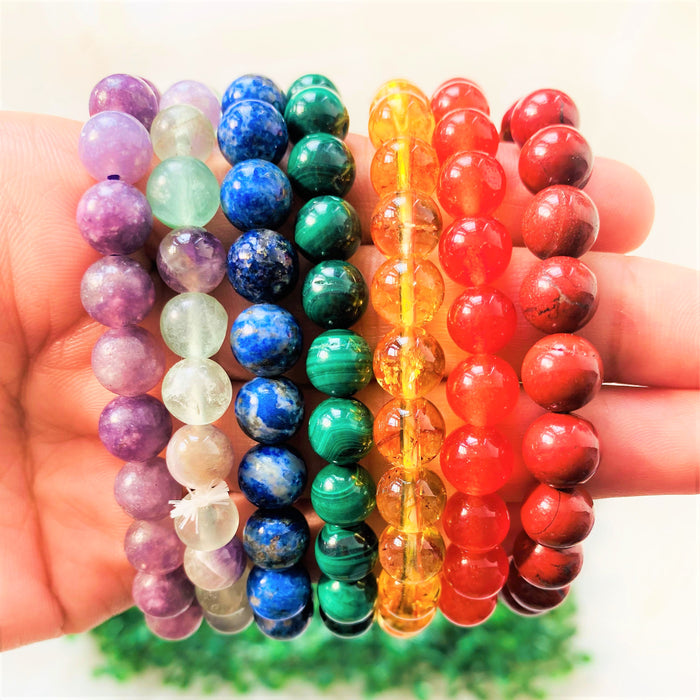 7 Chakra Rainbow Bracelet Set