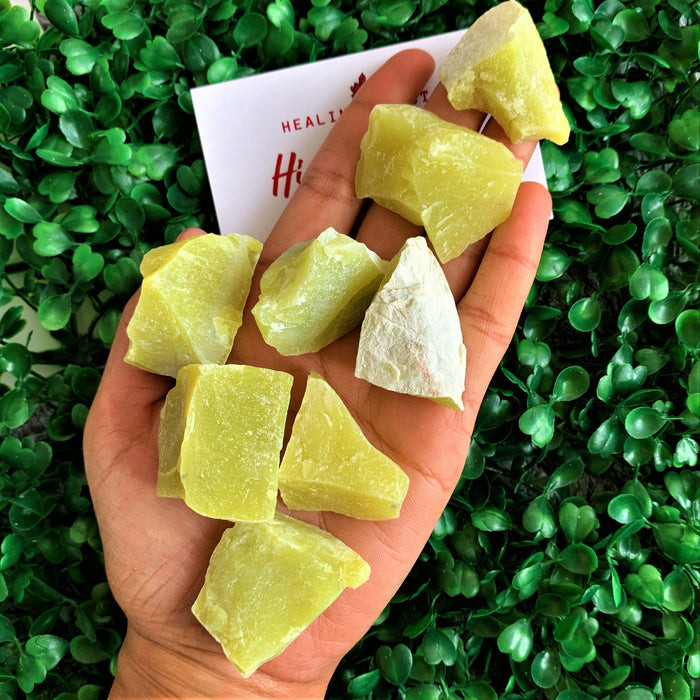 Lime Serpentine Raw pocket stone (Clears All Chakras)